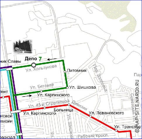 Transporte mapa de Voronej