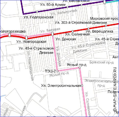 Transporte mapa de Voronej