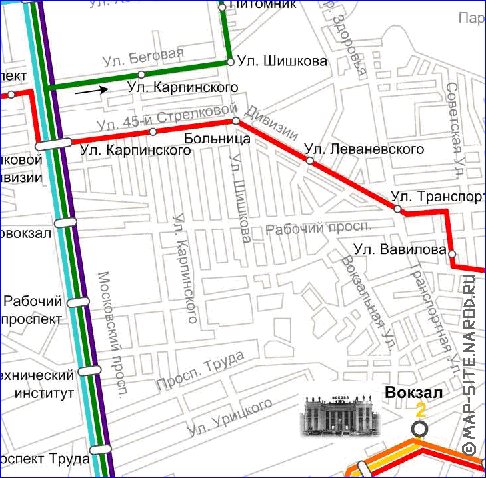 Transport carte de Voronej