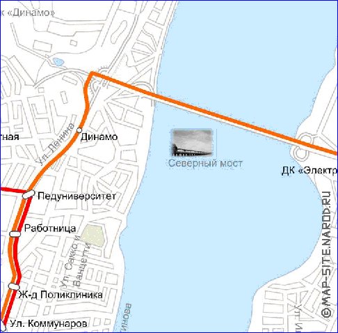 Transporte mapa de Voronej