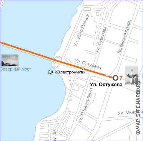 Transporte mapa de Voronej