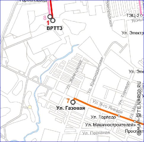 Transporte mapa de Voronej