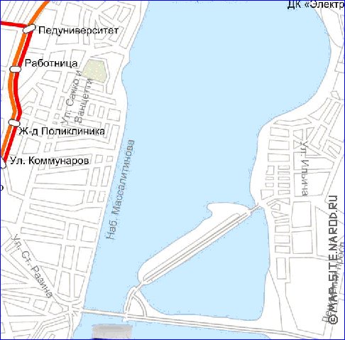 Transporte mapa de Voronej