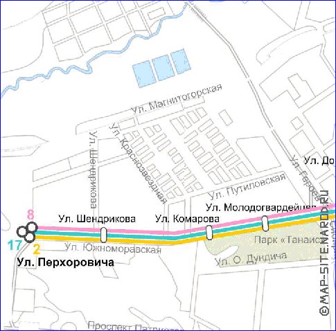 Transporte mapa de Voronej