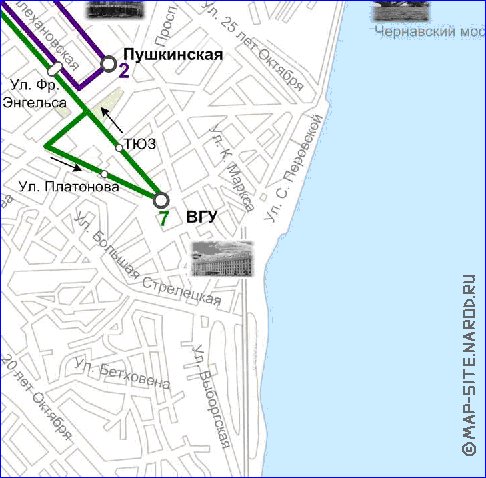 Transporte mapa de Voronej