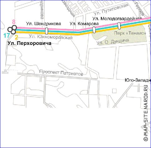 Transporte mapa de Voronej