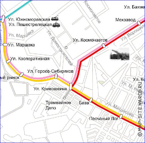 Transporte mapa de Voronej