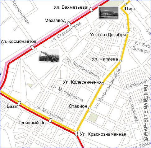 Transporte mapa de Voronej