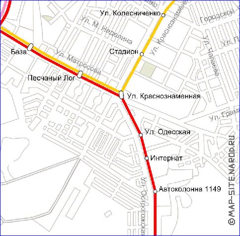 Transporte mapa de Voronej