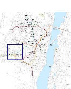 Transporte mapa de Voronej