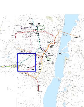 Transporte mapa de Voronej