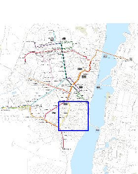 Transporte mapa de Voronej