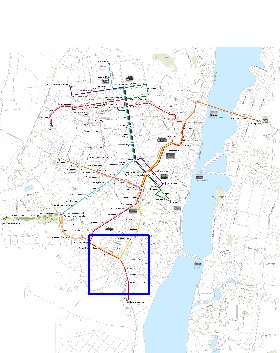 Transporte mapa de Voronej