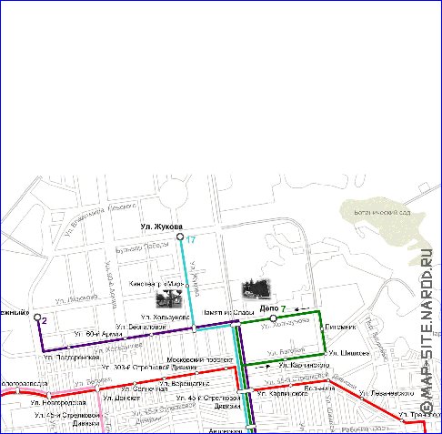 Transporte mapa de Voronej