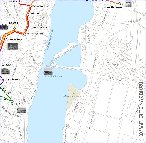 Transporte mapa de Voronej