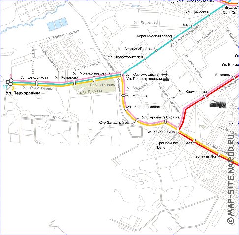 Transporte mapa de Voronej