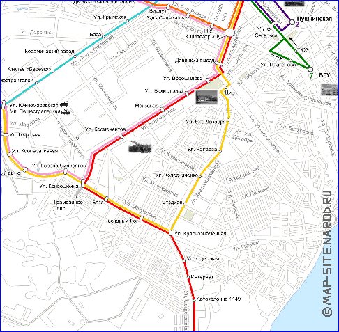 Transporte mapa de Voronej