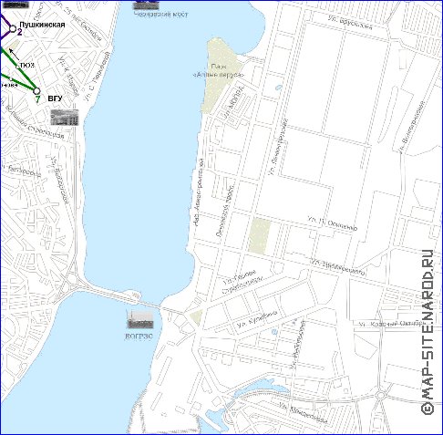 Transporte mapa de Voronej