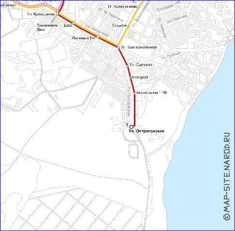 Transporte mapa de Voronej