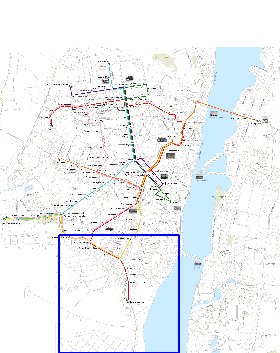 Transporte mapa de Voronej