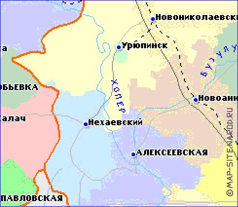 mapa de Oblast de Voronej