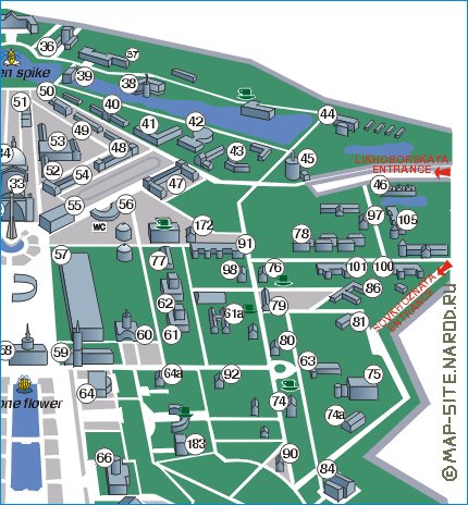 carte de Centre panrusse des expositions en anglais