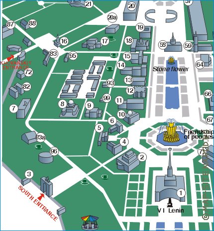 carte de Centre panrusse des expositions en anglais