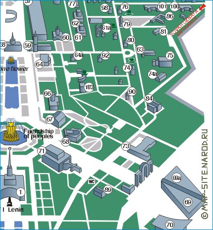 carte de Centre panrusse des expositions en anglais