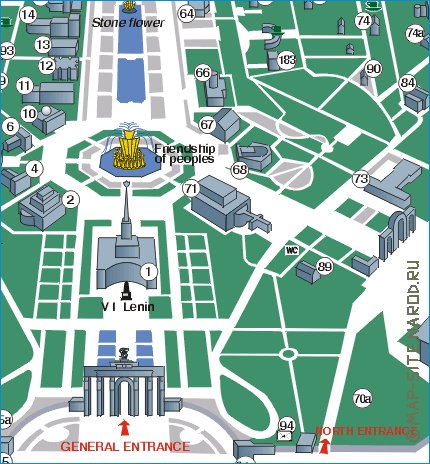 carte de Centre panrusse des expositions en anglais