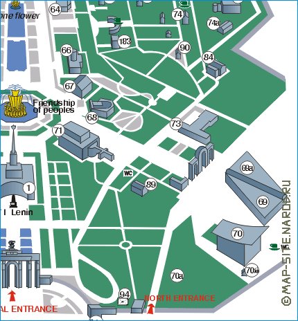 carte de Centre panrusse des expositions en anglais